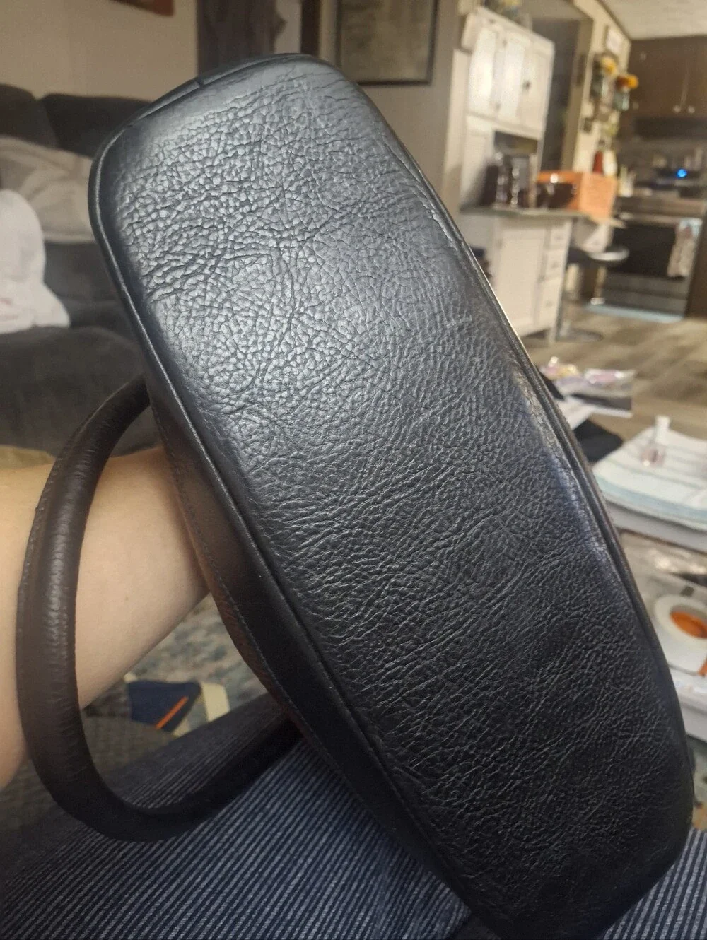 Norm Thompson Brown and Black Leather Satchel
